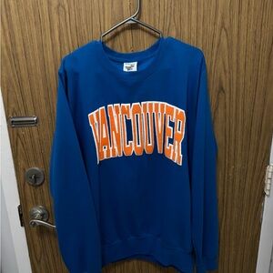 Vancouver Crewneck Sweater in Blue and Orange